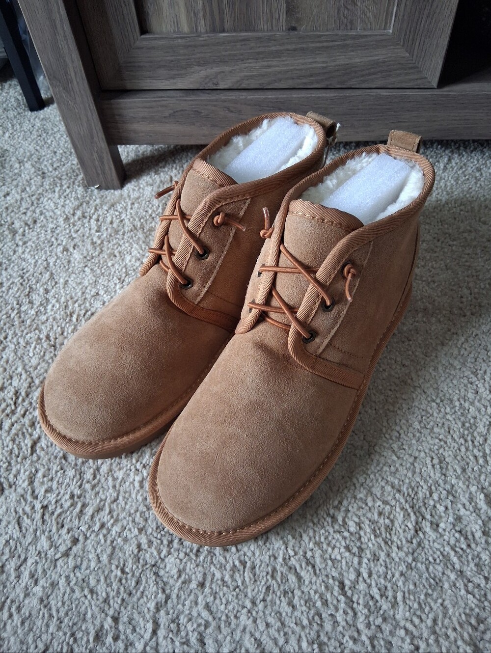 Womens Cushionaire Chestnut Genuine Suede Sherpa Lined Pull On Size 8.5m